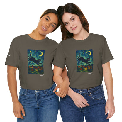 T-shirt unisex CATART - MARC CHAGALL - Un dipinto iconico rivisitato con i gatti