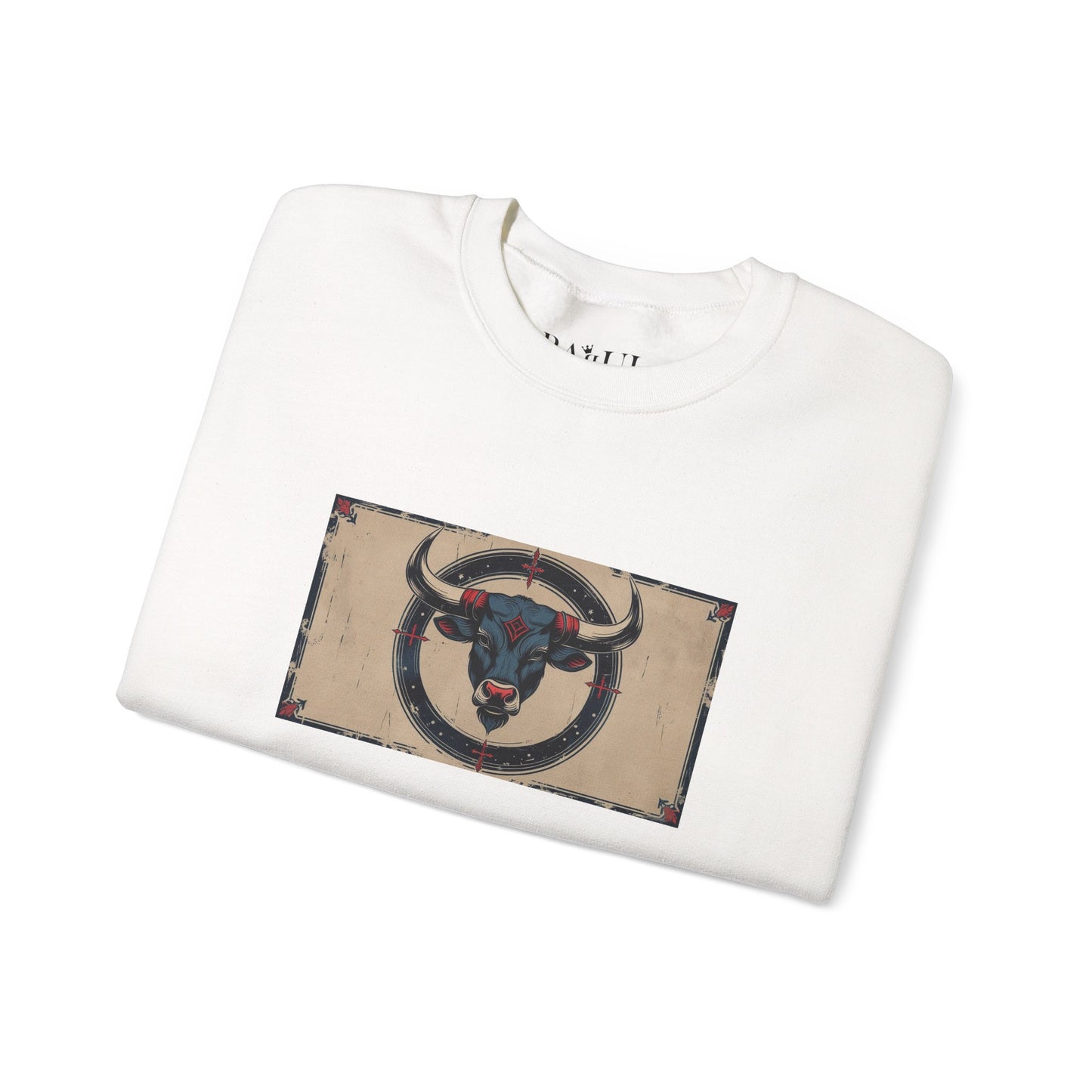 Toro - Felpa Zodiaco Gotico, grafica in Blu