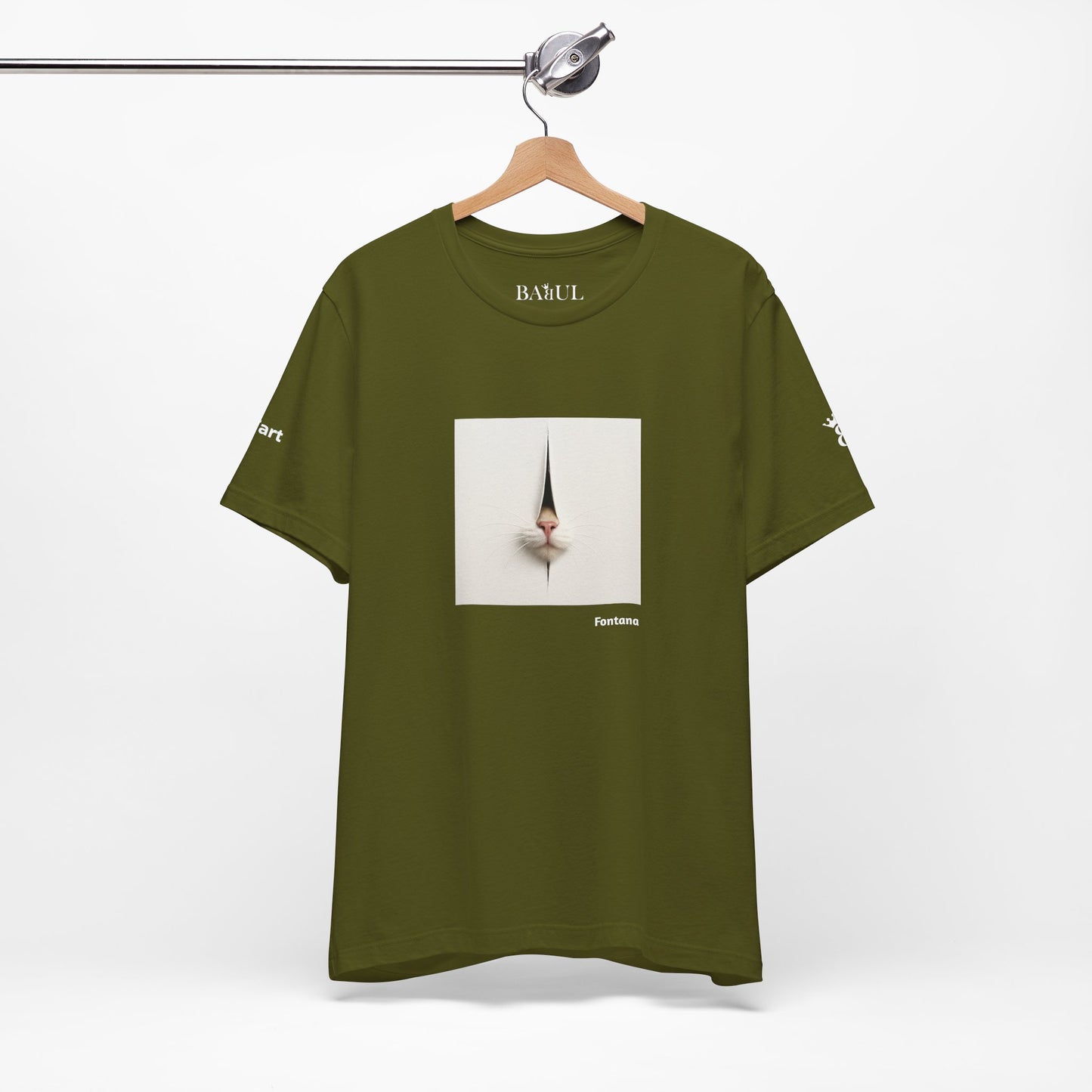 T-shirt unisex CATART - FONTANA - Un dipinto iconico rivisitato con i gatti
