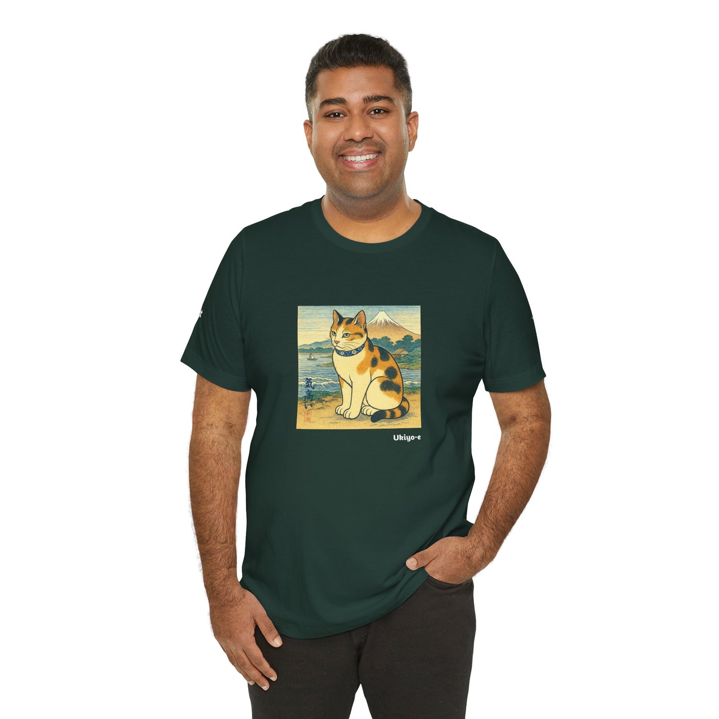 T-Shirt unisex CATART - Stile artistico giapponese UKIYO-E - Pittura iconica rivisitata con i gatti