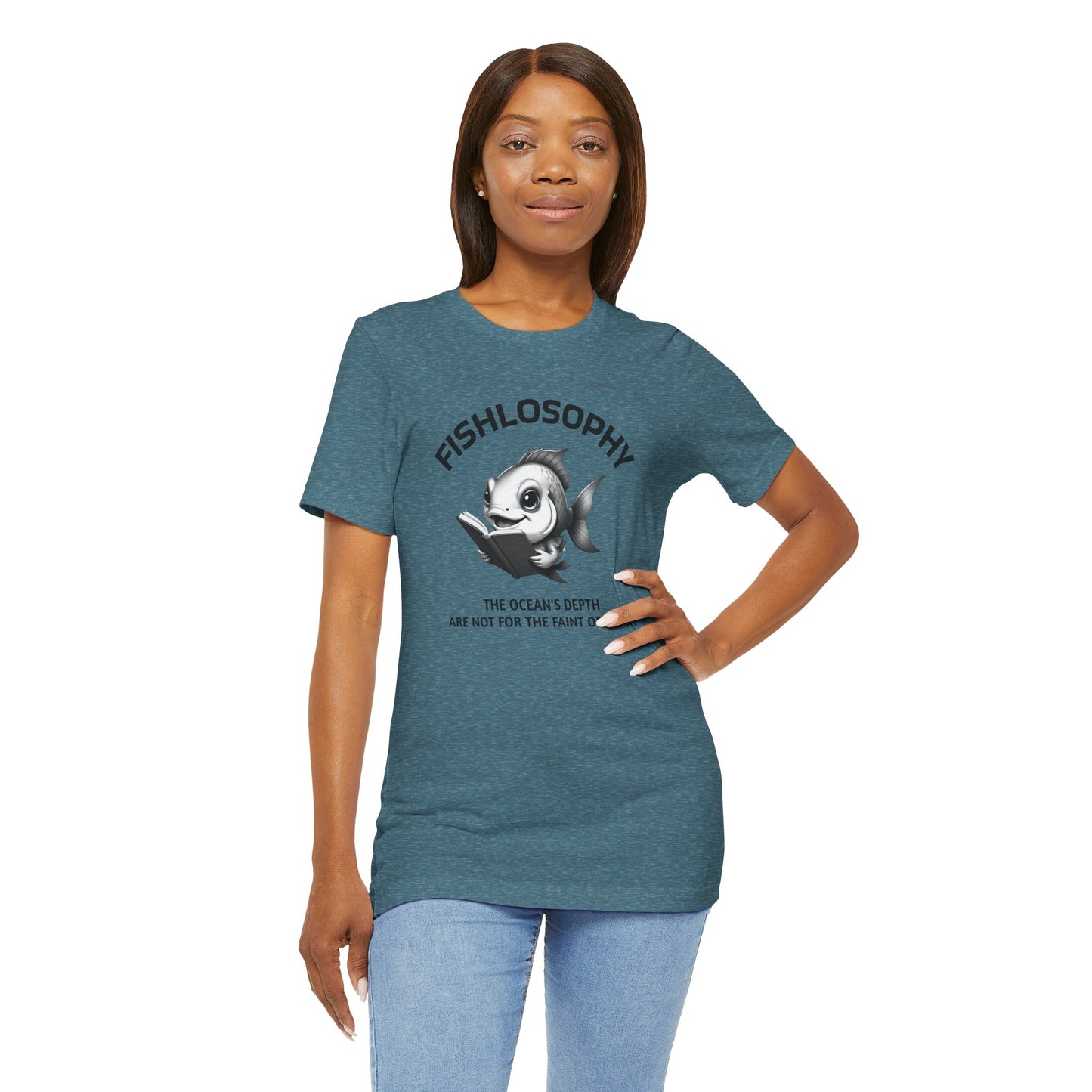 Fishlosophy Unisex Jersey Maglietta a maniche corte – Vedi la vastità anche in piccoli spazi.