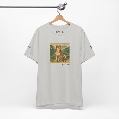 Unisex T-Shirt con cane DOGART - STILE SUMI-E - Dipinto iconico rivisitato con i cani