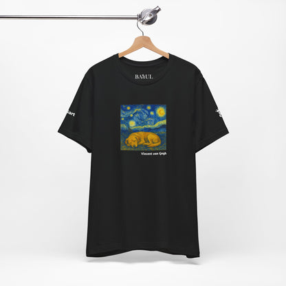 Unisex T-Shirt con cane DOGART  - VAN GOGH - Un dipinto iconico rivisitato con i cani