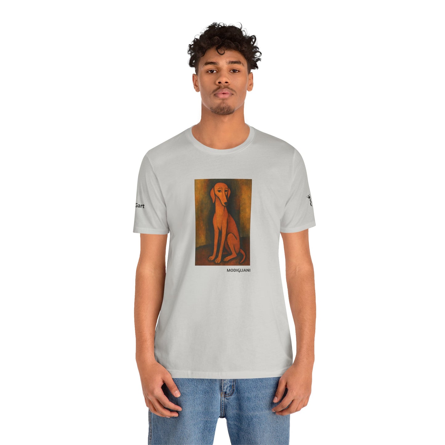 Unisex T-Shirt con cane DOGART  - MODIGLIANI - Un dipinto iconico rivisitato con i cani