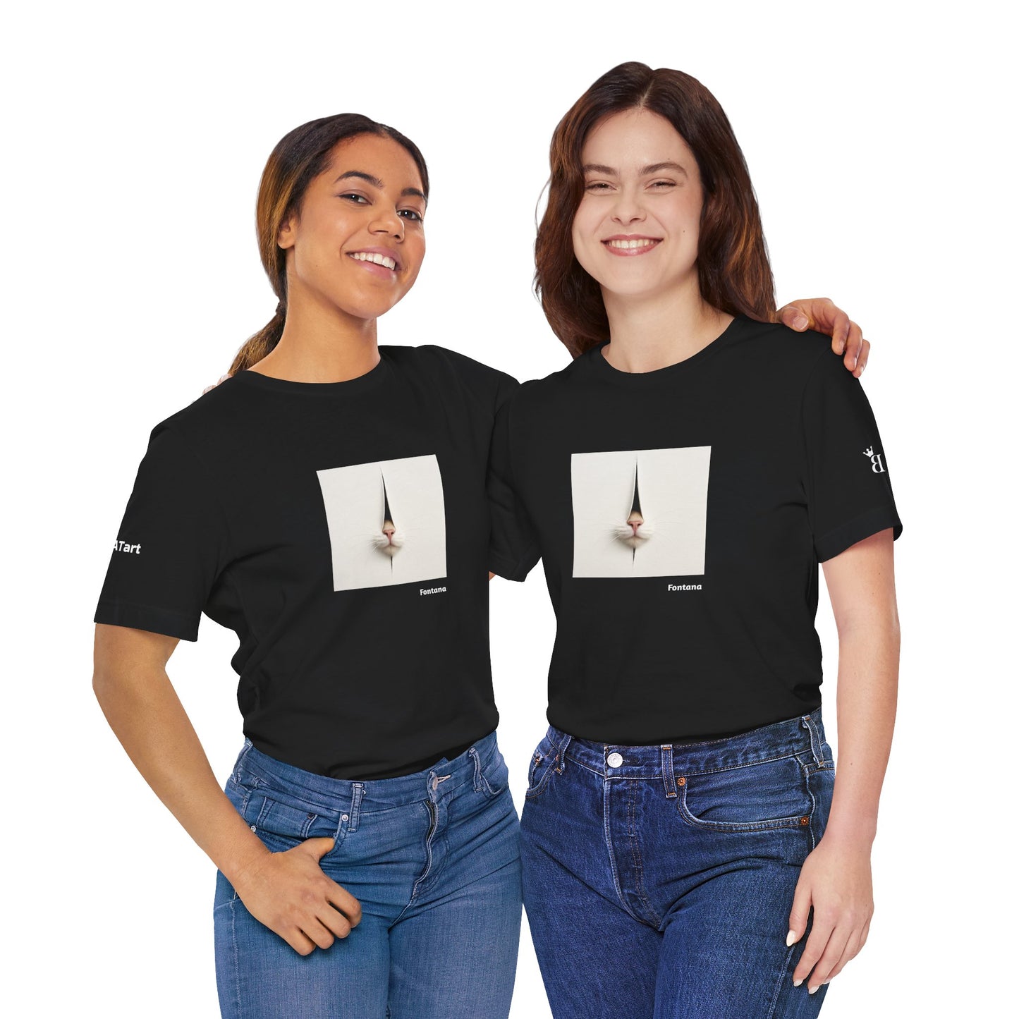 T-shirt unisex CATART - FONTANA - Un dipinto iconico rivisitato con i gatti