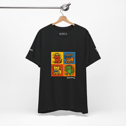 T-shirt unisex CATART - KEITH HARING - Un dipinto iconico rivisitato con i gatti