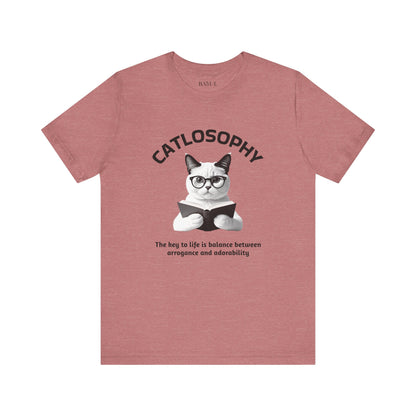 Catlosophy Maglietta unisex a maniche corte in jersey – Design "La chiave della vita"