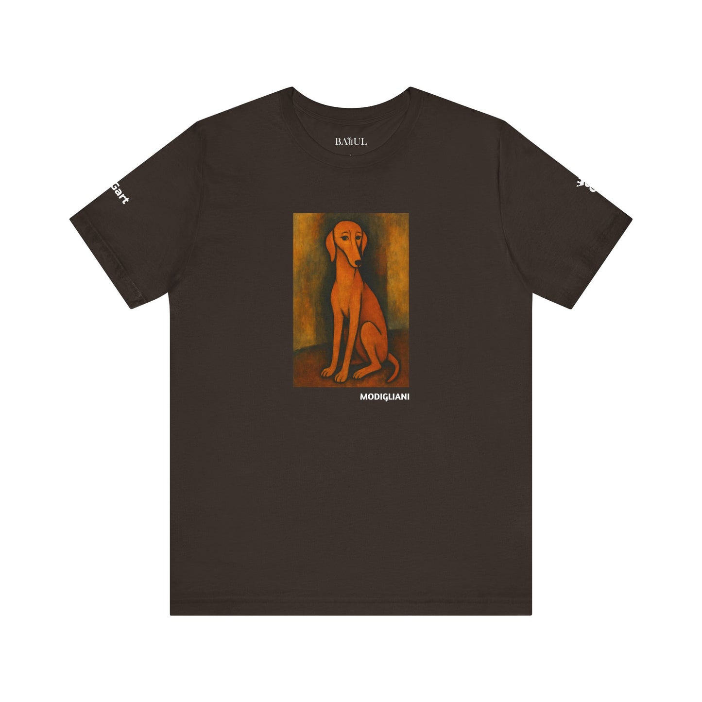 Unisex T-Shirt con cane DOGART  - MODIGLIANI - Un dipinto iconico rivisitato con i cani