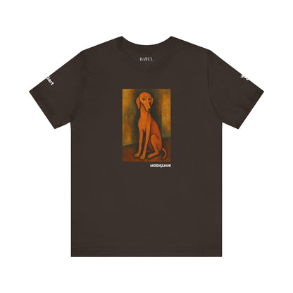 Unisex T-Shirt con cane DOGART  - MODIGLIANI - Un dipinto iconico rivisitato con i cani