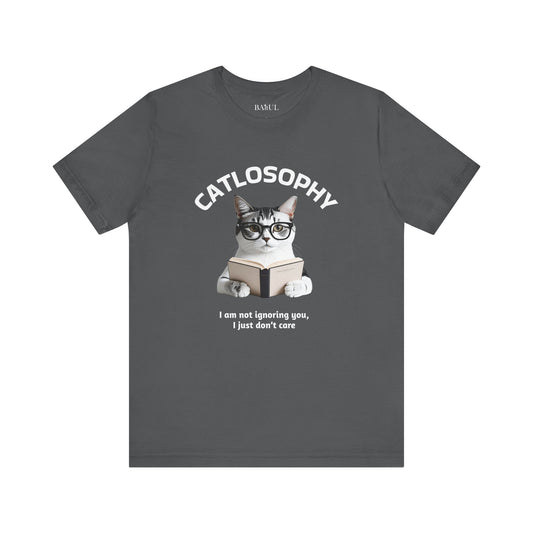 Catlosophy Unisex Jersey Maglietta a maniche corte – Design "Non ti sto ignorando, solo che non me ne frega niente"