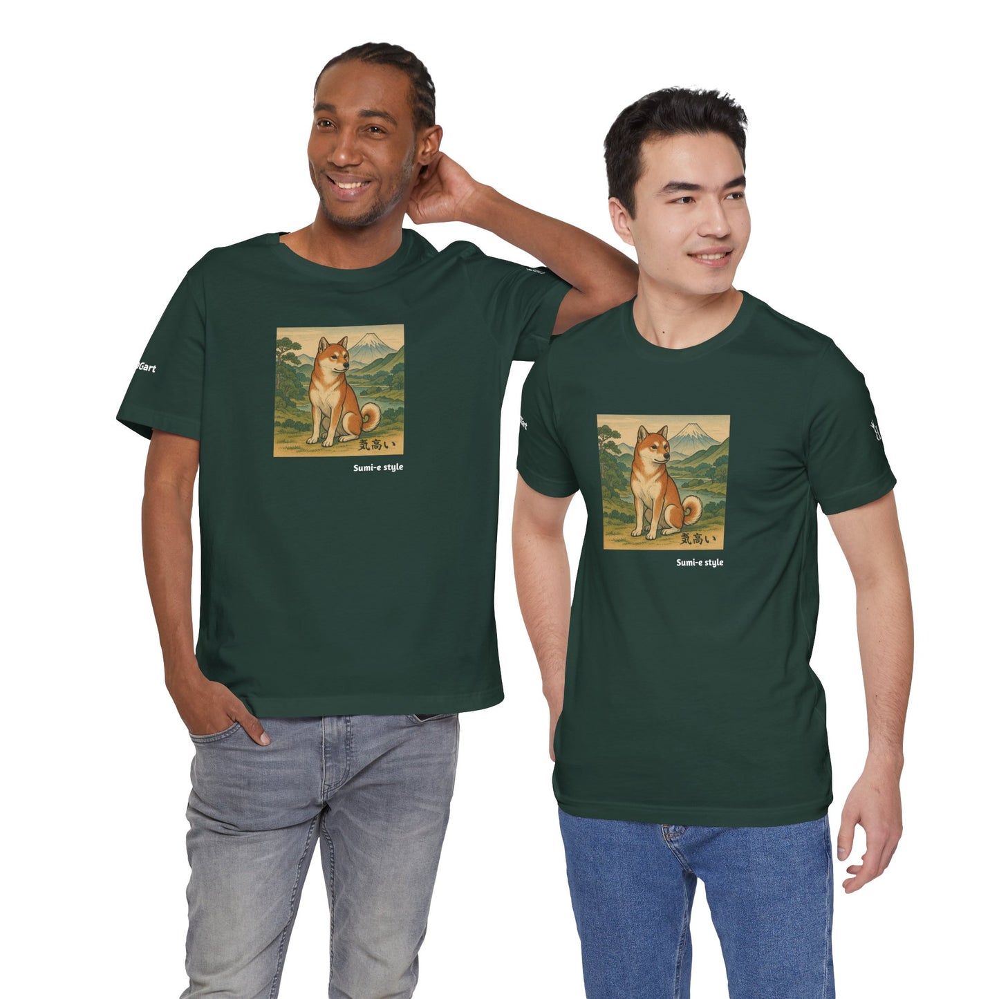 Unisex T-Shirt con cane DOGART - STILE SUMI-E - Dipinto iconico rivisitato con i cani