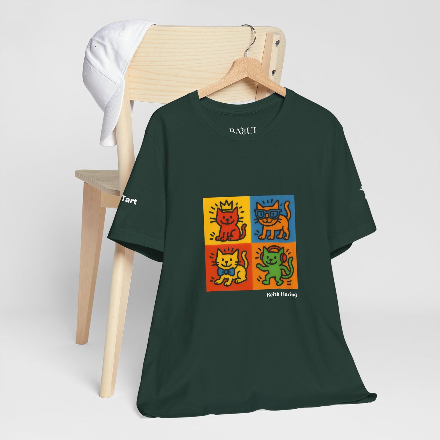 T-shirt unisex CATART - KEITH HARING - Un dipinto iconico rivisitato con i gatti