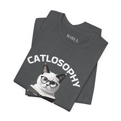 Maglietta a maniche corte unisex Catlosophy – Design "La vita non consiste nell'adattarsi"