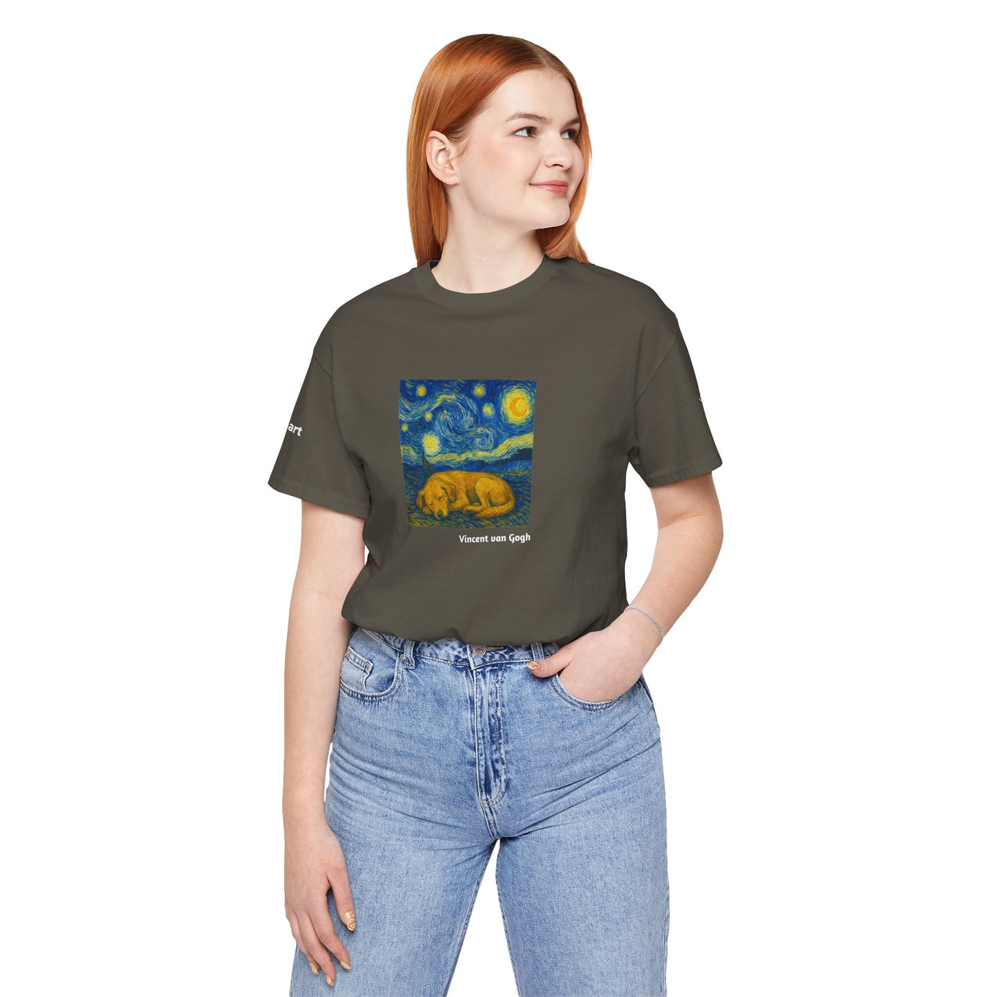 Unisex T-Shirt con cane DOGART  - VAN GOGH - Un dipinto iconico rivisitato con i cani