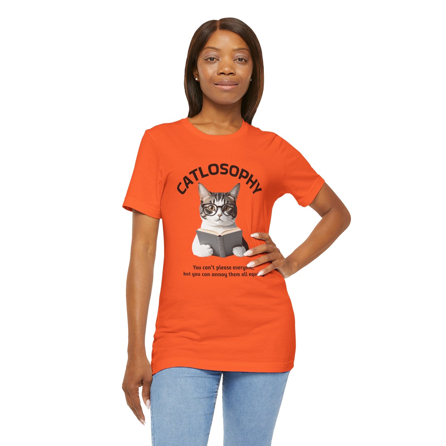 Catlosophy Unisex Jersey Maglietta a maniche corte – Design "Non puoi accontentare tutti"