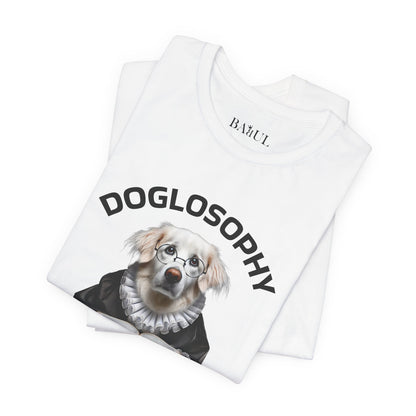 Maglietta a maniche corte unisex Doglosophy – Design "I cani sono come gli umani ma senza difetti"