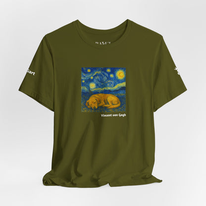 Unisex T-Shirt con cane DOGART  - VAN GOGH - Un dipinto iconico rivisitato con i cani