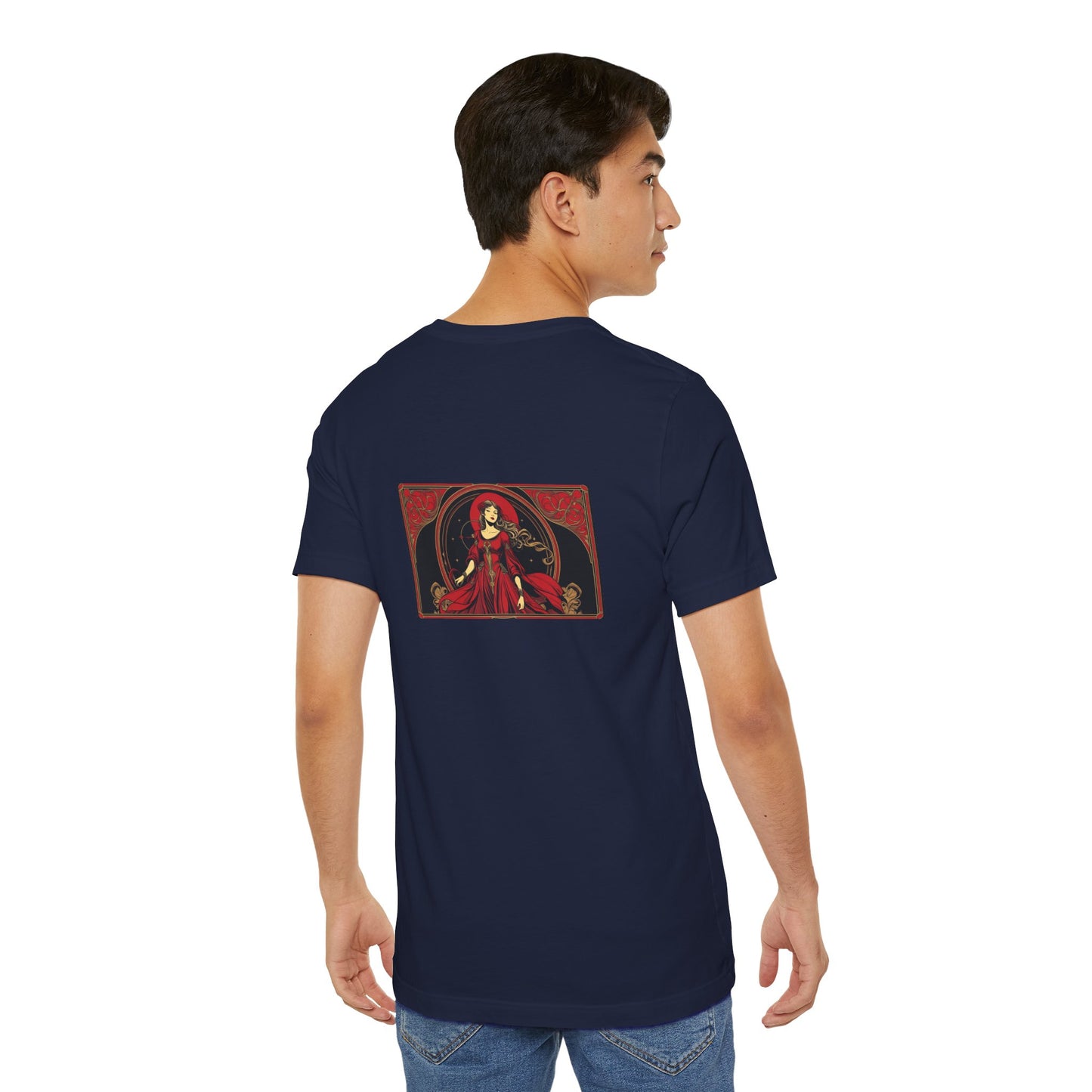 Vergine - Zodiaco gotico, maglietta con grafica rossa sul retro. Zodiaco nell'ombra
