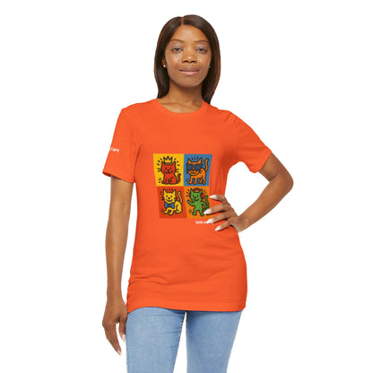 T-shirt unisex CATART - KEITH HARING - Un dipinto iconico rivisitato con i gatti