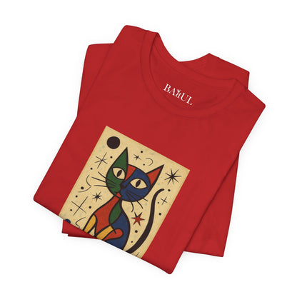 T-shirt unisex CATART - MIRO - Dipinto iconico rivisitato con i gatti