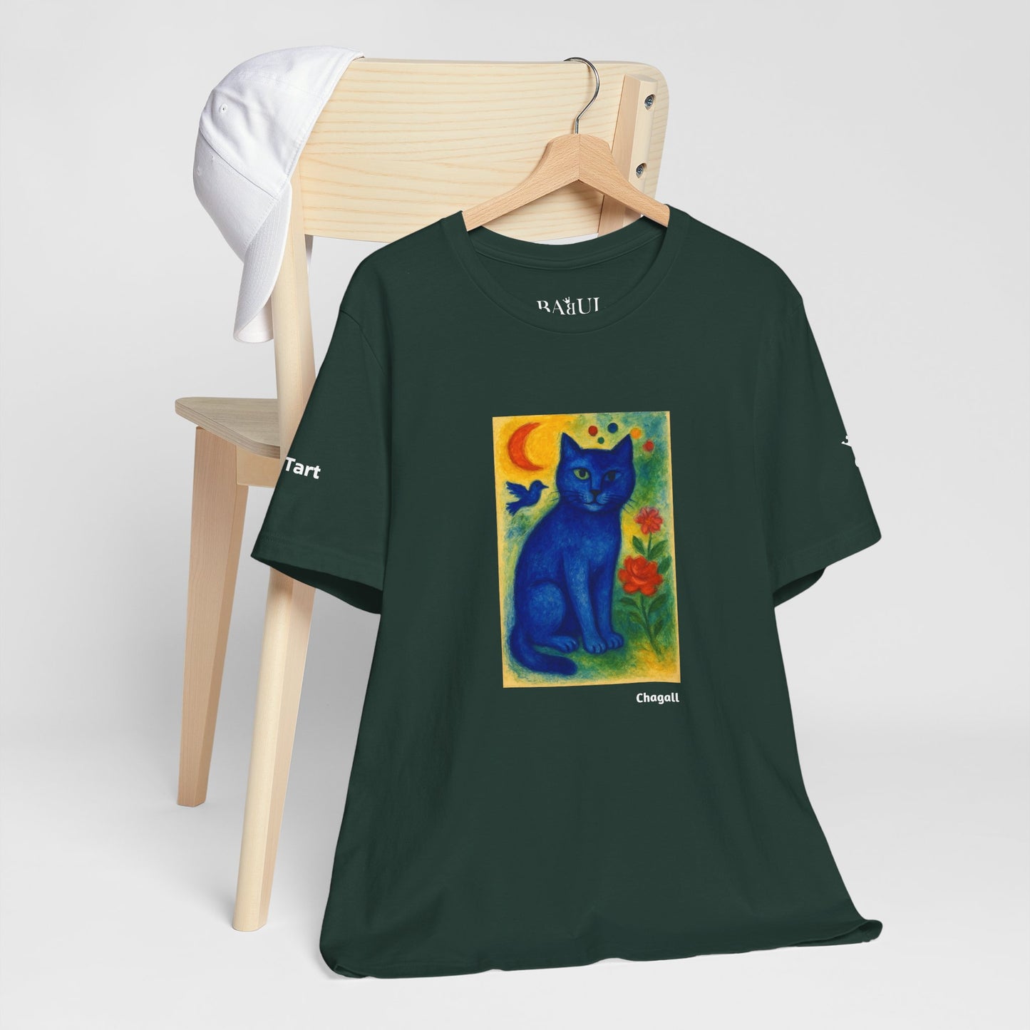 T-shirt unisex CATART - MARC CHAGALL - Un dipinto iconico rivisitato con i gatti