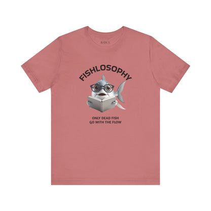 Fishlosophy Unisex Jersey Maglietta a maniche corte – Le profondità dell'oceano non sono per i deboli di cuore.