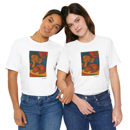 T-shirt unisex CATART - GAUGUIN - Un dipinto iconico rivisitato con i gatti