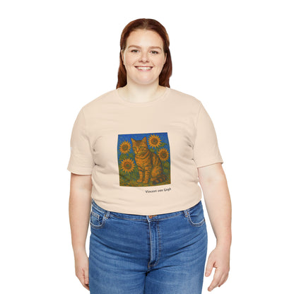 T-shirt unisex CATART - Vincent van Gogh - Un dipinto iconico rivisitato con i gatti