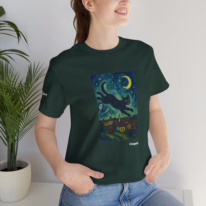 T-shirt unisex CATART - MARC CHAGALL - Un dipinto iconico rivisitato con i gatti