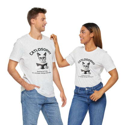 Catlosophy Unisex Jersey Maglietta a maniche corte – Design "Riposare non è pigrizia"