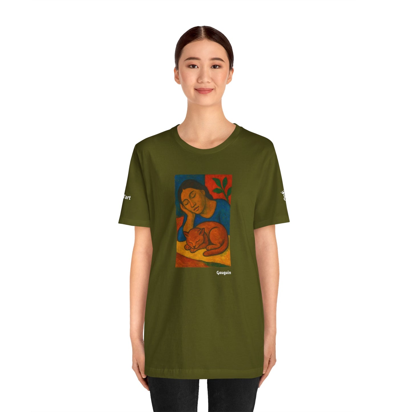 T-shirt unisex CATART - GAUGUIN - Un dipinto iconico rivisitato con i gatti