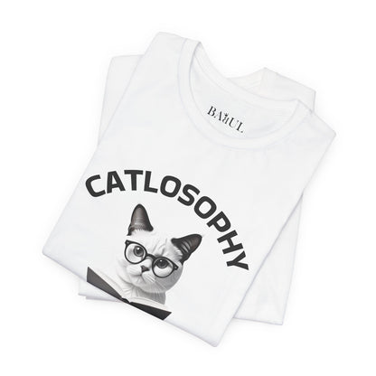 Catlosophy Maglietta unisex a maniche corte in jersey – Design "La chiave della vita"