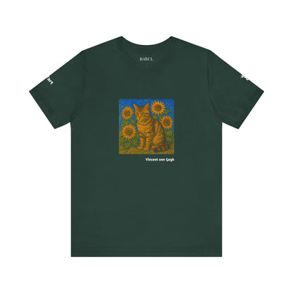 T-shirt unisex CATART - Vincent van Gogh - Un dipinto iconico rivisitato con i gatti