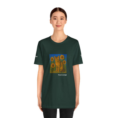 T-shirt unisex CATART - Vincent van Gogh - Un dipinto iconico rivisitato con i gatti
