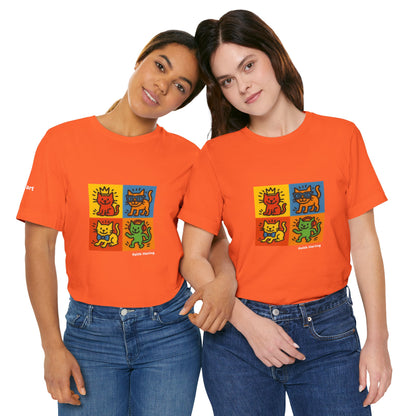 T-shirt unisex CATART - KEITH HARING - Un dipinto iconico rivisitato con i gatti