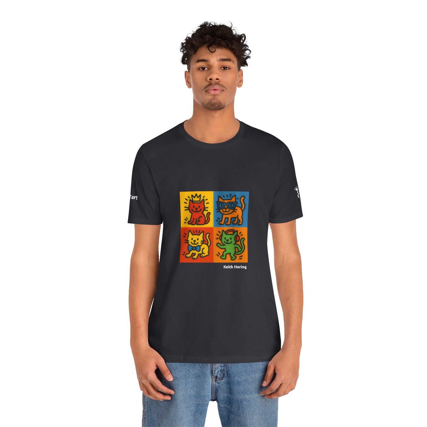 T-shirt unisex CATART - KEITH HARING - Un dipinto iconico rivisitato con i gatti