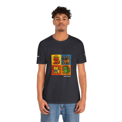 T-shirt unisex CATART - KEITH HARING - Un dipinto iconico rivisitato con i gatti