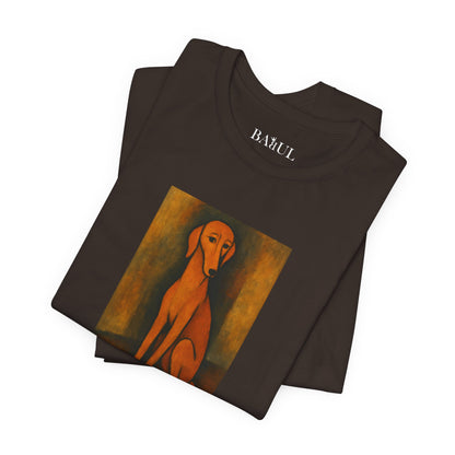 Unisex T-Shirt con cane DOGART  - MODIGLIANI - Un dipinto iconico rivisitato con i cani