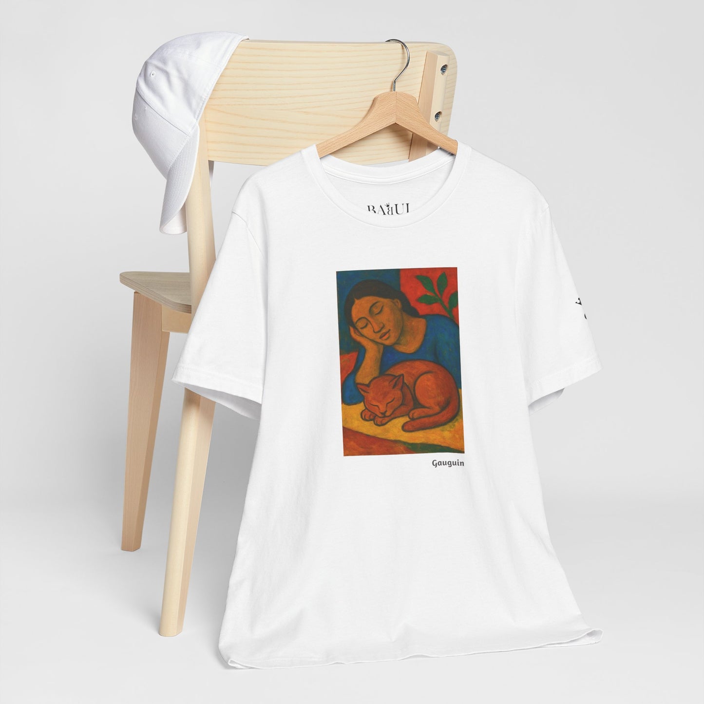 T-shirt unisex CATART - GAUGUIN - Un dipinto iconico rivisitato con i gatti