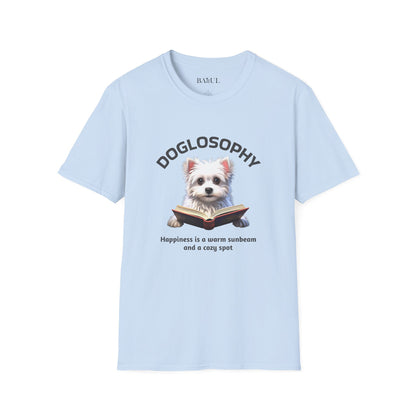 Doglosophy  Unisex Softstyle T-Shirt - "Happiness is a Warm Sunbeam" Design