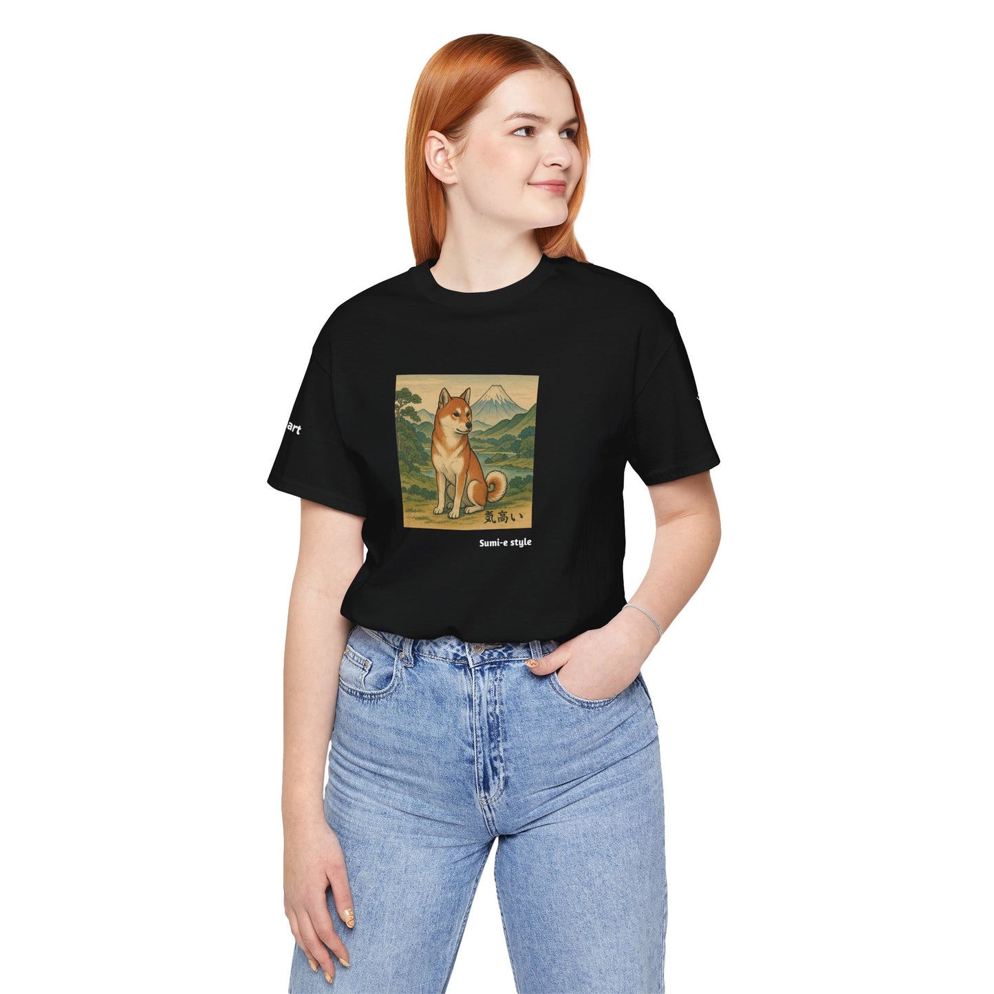 Unisex T-Shirt con cane DOGART - STILE SUMI-E - Dipinto iconico rivisitato con i cani
