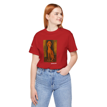 Unisex T-Shirt con cane DOGART  - MODIGLIANI - Un dipinto iconico rivisitato con i cani