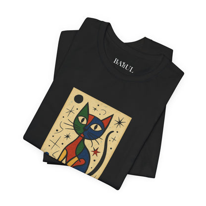 T-shirt unisex CATART - MIRO - Dipinto iconico rivisitato con i gatti