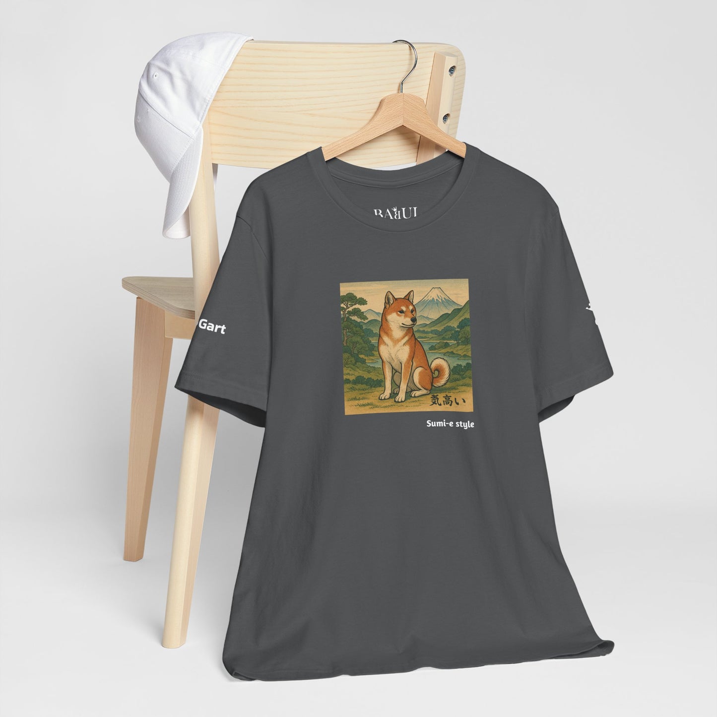 Unisex T-Shirt con cane DOGART - STILE SUMI-E - Dipinto iconico rivisitato con i cani