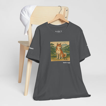 Unisex T-Shirt con cane DOGART - STILE SUMI-E - Dipinto iconico rivisitato con i cani