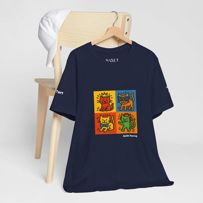 T-shirt unisex CATART - KEITH HARING - Un dipinto iconico rivisitato con i gatti
