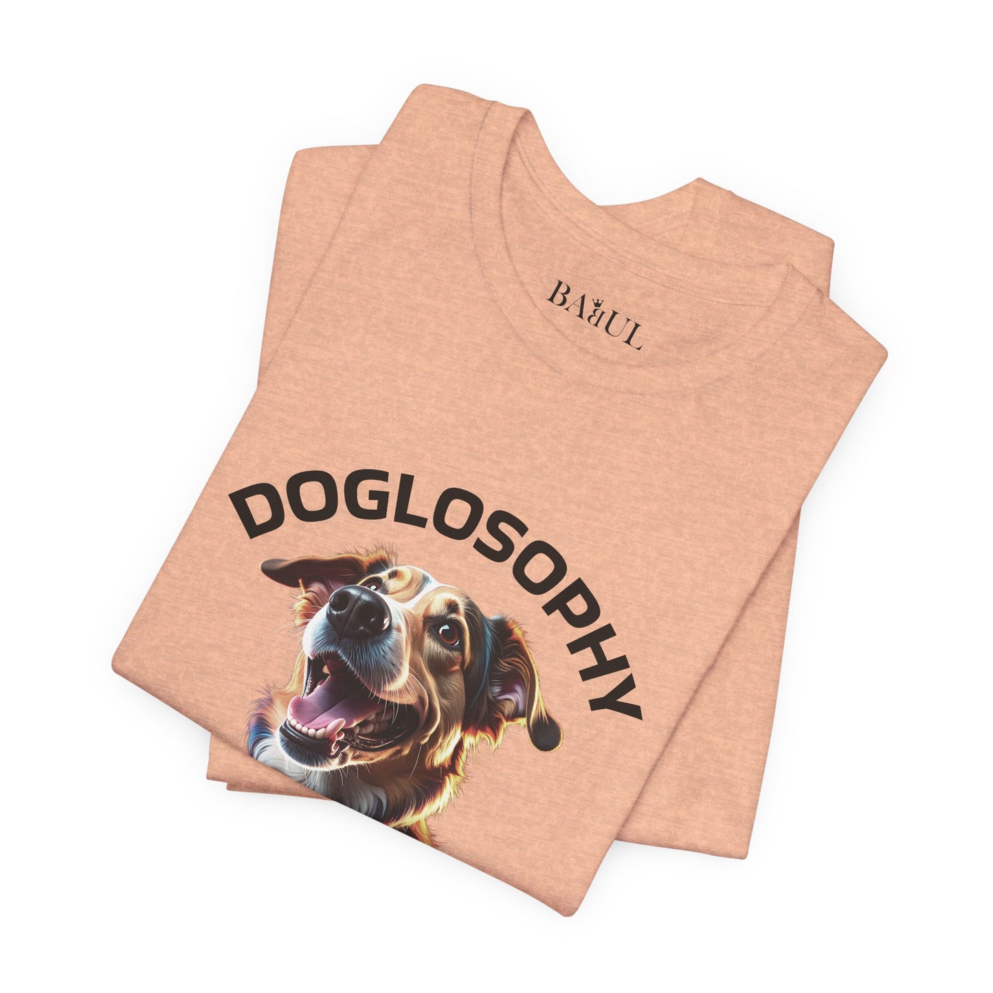 Maglietta a maniche corte unisex Doglosophy – Design "I Cani ci ricordano che ogni giorno c'è tempo per giocare, per amare e per fare un pò di confusione"