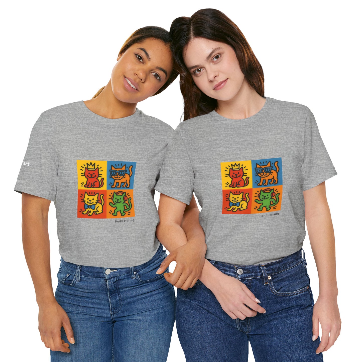 T-shirt unisex CATART - KEITH HARING - Un dipinto iconico rivisitato con i gatti