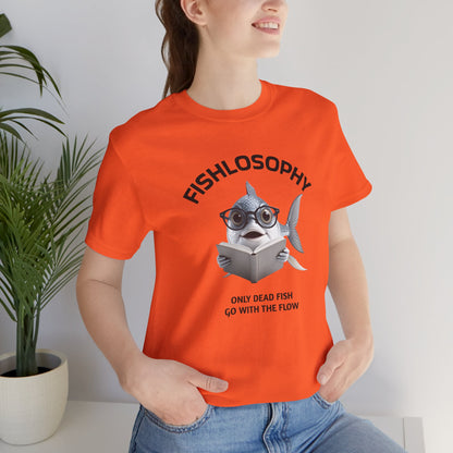Fishlosophy Unisex Jersey Maglietta a maniche corte – Le profondità dell'oceano non sono per i deboli di cuore.