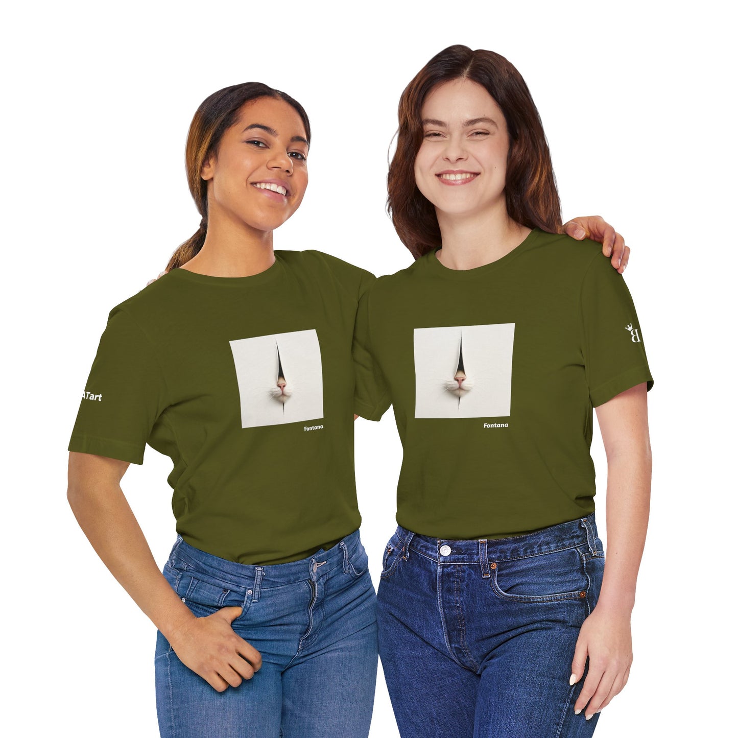 T-shirt unisex CATART - FONTANA - Un dipinto iconico rivisitato con i gatti